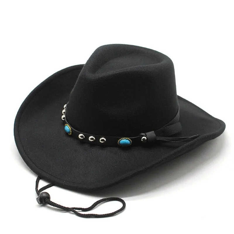 Unisex Casual Western Partywear Wide Brim Trilby Jazz Cowboy Hat