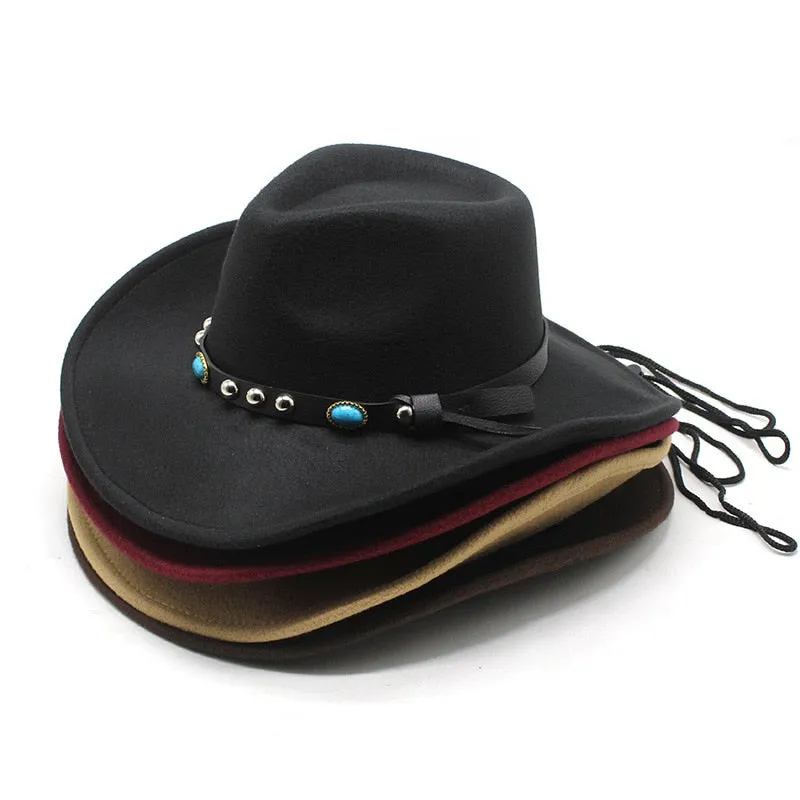 Unisex Casual Western Partywear Wide Brim Trilby Jazz Cowboy Hat