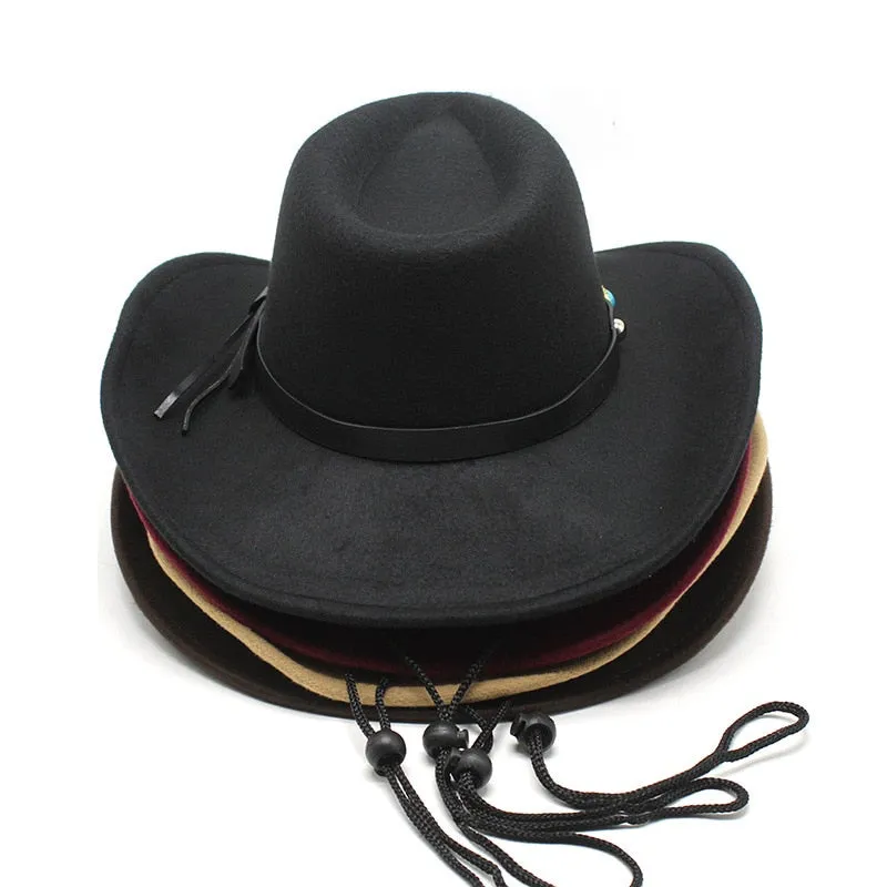 Unisex Casual Western Partywear Wide Brim Trilby Jazz Cowboy Hat