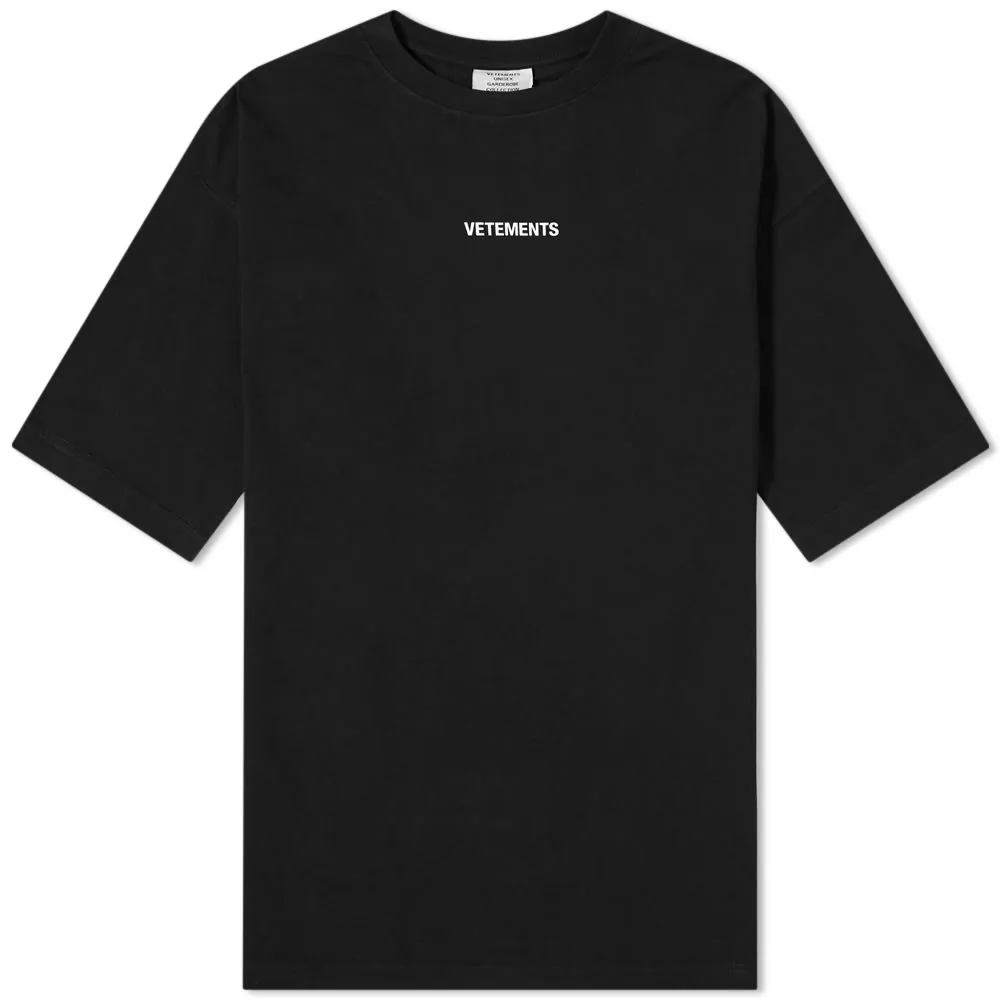 VETEMENTS Oversize Logo Patch T-ShirtBlack