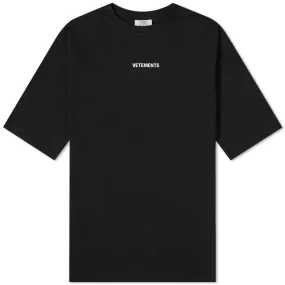 VETEMENTS Oversize Logo Patch T-ShirtBlack