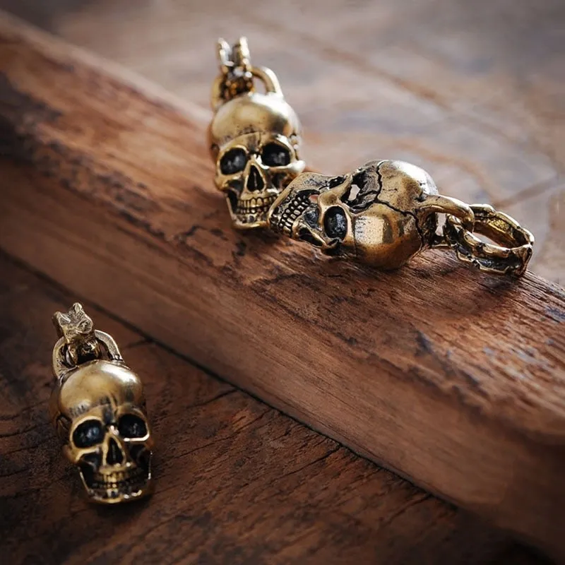 Vintage Punk Skull Head Pendant Keyring