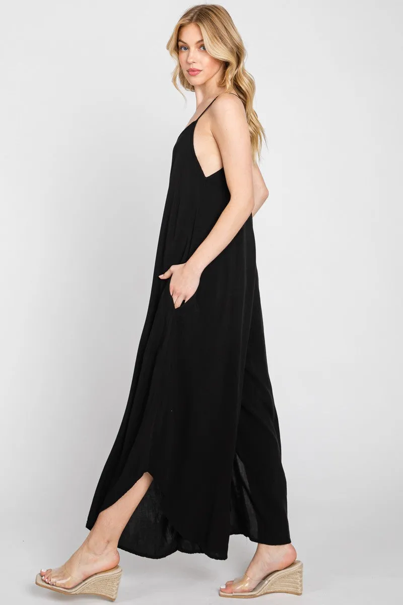 WIDE LEG FLOWY JUMPSUIT