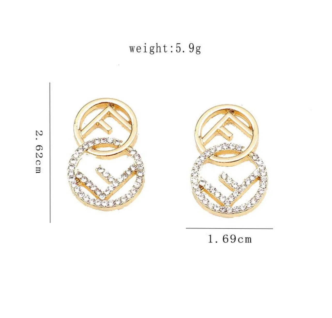 Women Fashion Earrings F Letter Earrings - X35077713