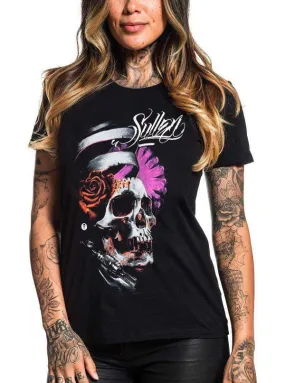 Women's Scroll Skull Tee