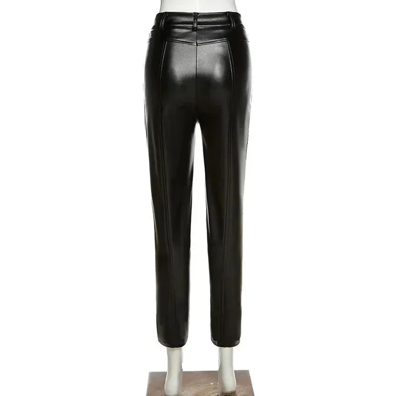 Women's Straight Bodycon High Waist Tight Streetwear Trousers