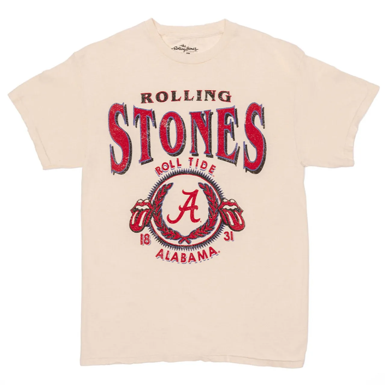 Women's LivyLu Bama College Seal Rolling Stones Thrifted Tee