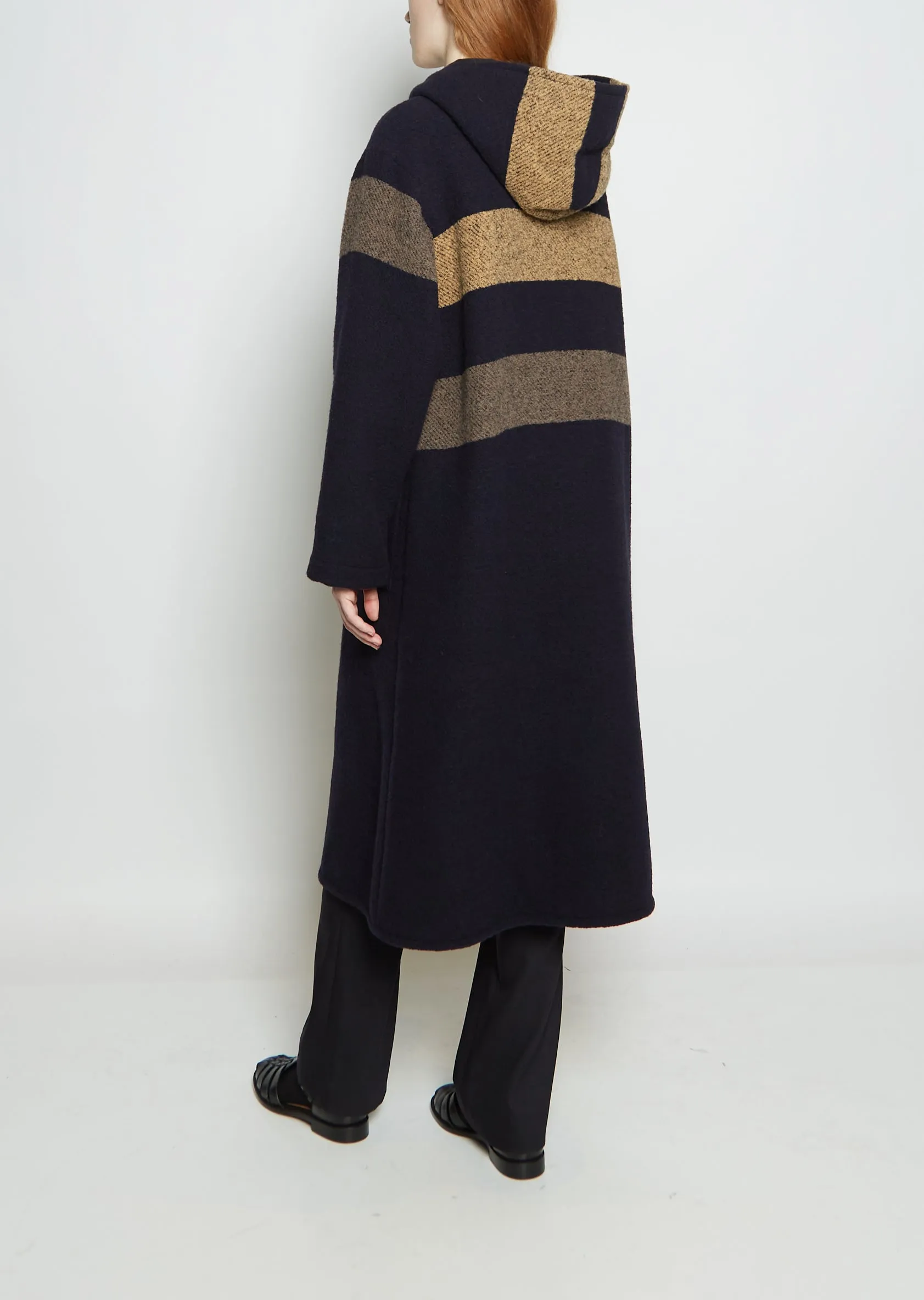 Wool Blend Loop Boa Long Coat