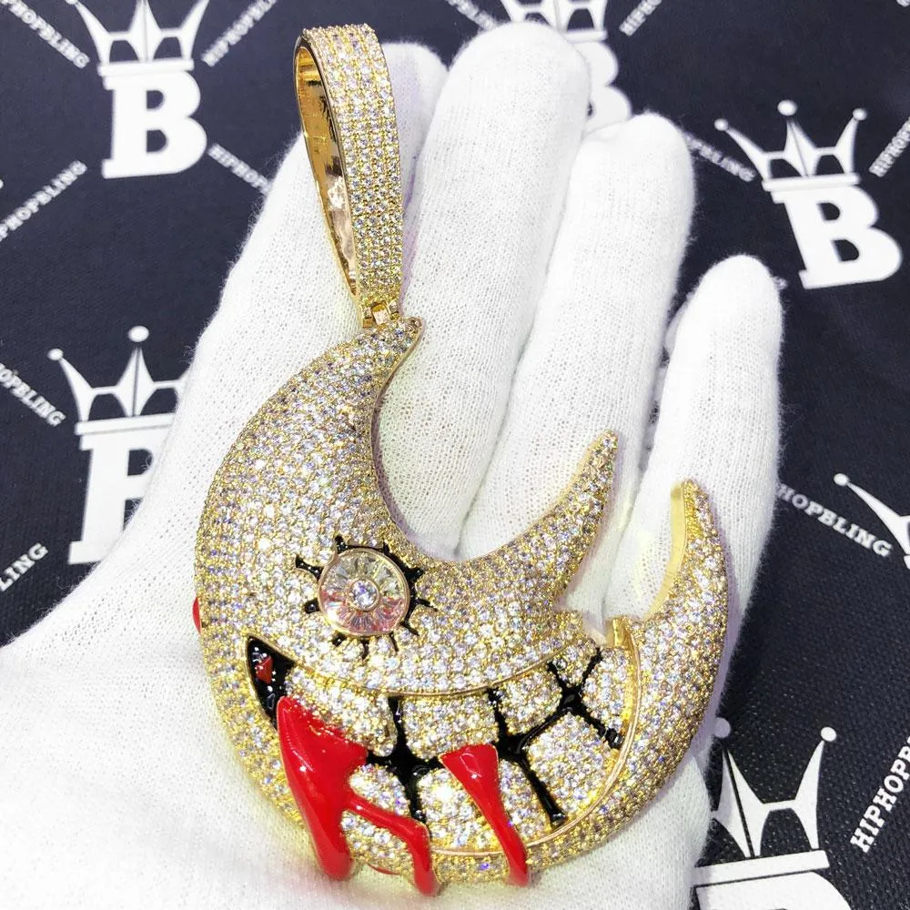 XL Blood Moon Iced Out Hip Hop Pendant