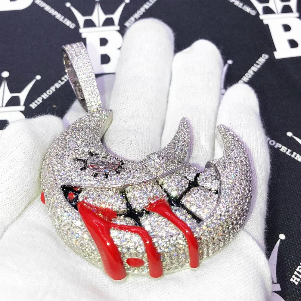 XL Blood Moon Iced Out Hip Hop Pendant