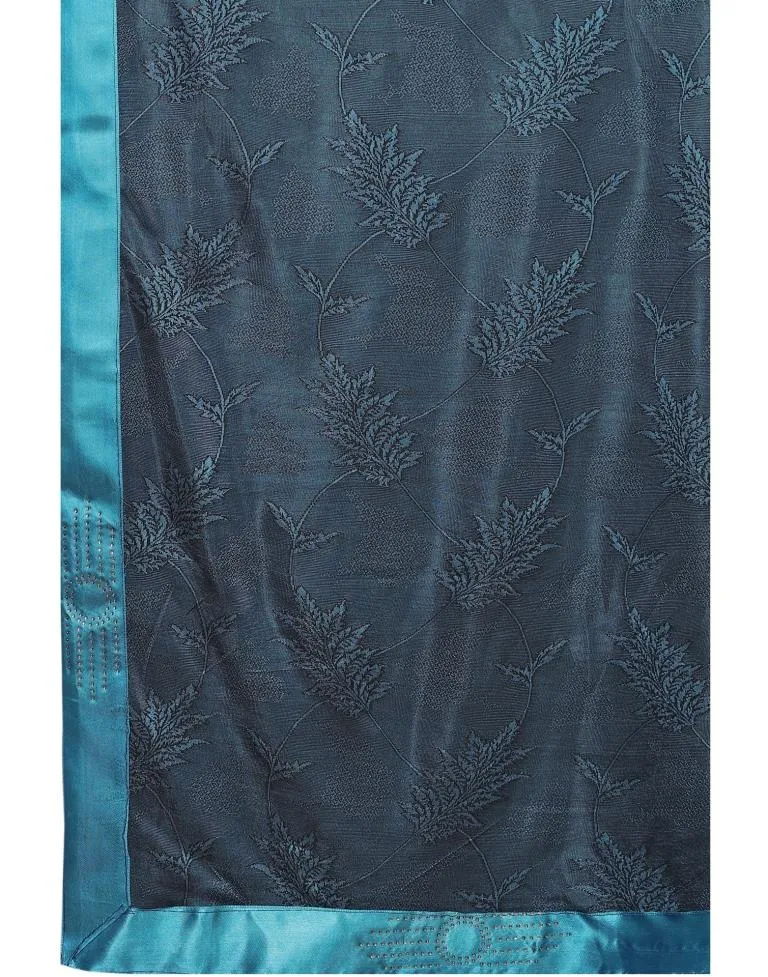 Yale Blue Coloured Lycra Embellished Partywear saree