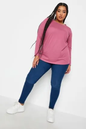 YOURS Curve Pink Long Sleeve Top