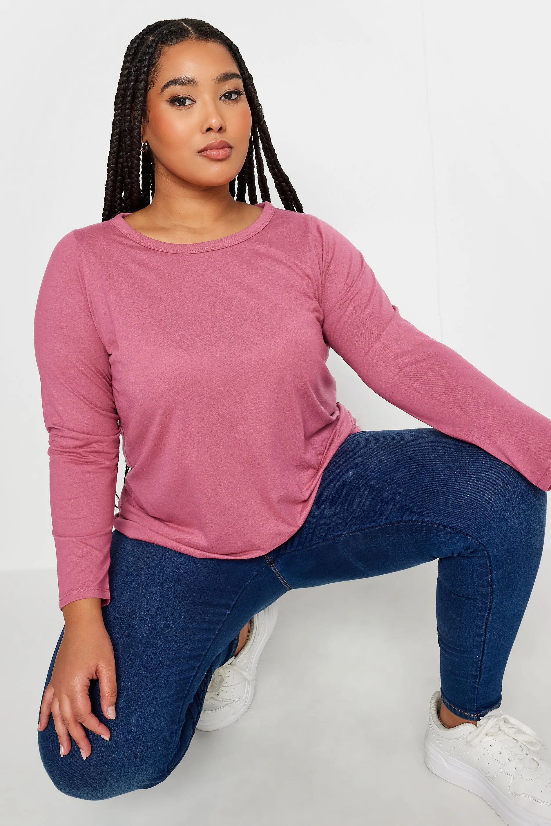 YOURS Curve Pink Long Sleeve Top